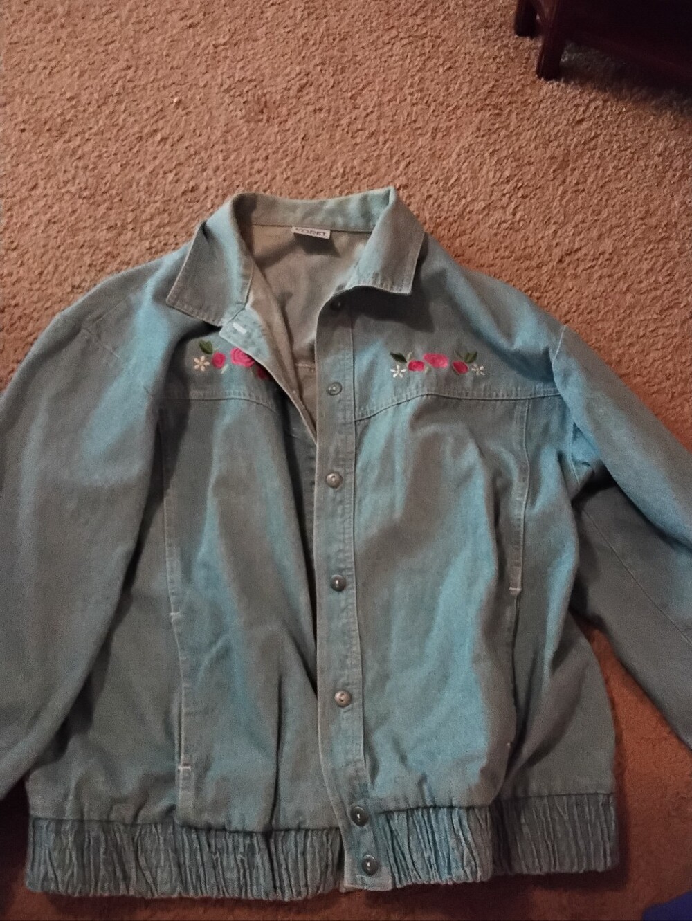 Koret Light Blue Embroidered Denim Jacket - Women Size 10